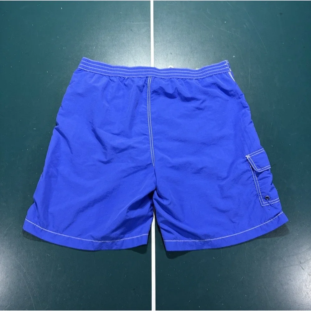 Vintage Polo Ralph Lauren Swim Trunks Men 2XL Blue Mesh Lined Nylon Board Shorts
